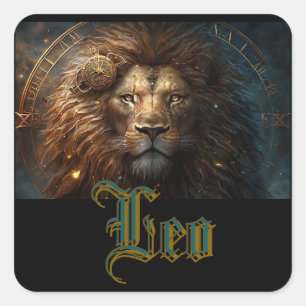 Pegatina Cuadrada Signo zodiacal de Leo