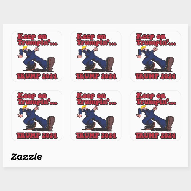 Pegatina Cuadrada Sigue con Trump en 2024 (Hoja)