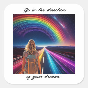Pegatina Cuadrada Sigue tus sueños