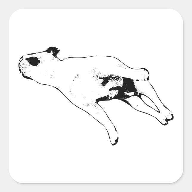 Pegatina Cuadrada Silent Sleigh-Eve Stretch (Anverso)