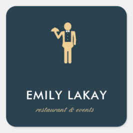 Pegatina Cuadrada Silhouette beige