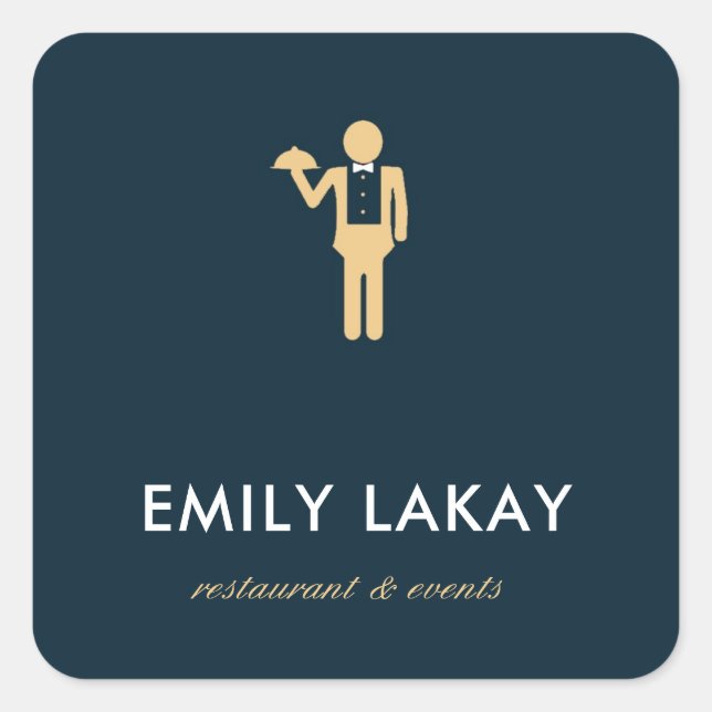 Pegatina Cuadrada Silhouette beige (Anverso)