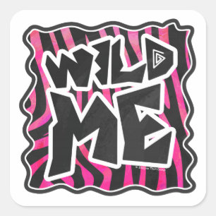 Pegatina Cuadrada Silhouette Black and Hot Pink Zebra