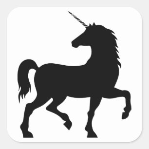Pegatina Cuadrada Silhouette de Unicorn