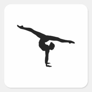 Pegatina Cuadrada Silhouette Rhythmic Gymnastics