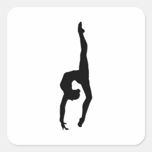 Pegatina Cuadrada Silhouette Rhythmic Gymnastics