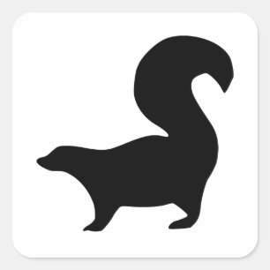 Pegatina Cuadrada Silhouette Skunk