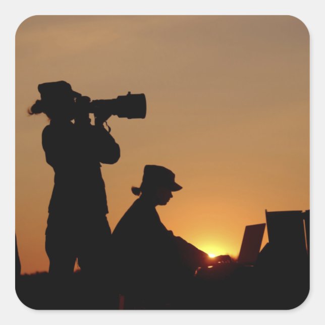 Pegatina Cuadrada Silhouettes (Anverso)