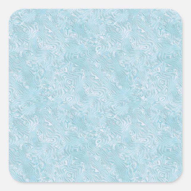 Pegatina Cuadrada Silk Moire Small Pattern in Bright Aqua (Anverso)