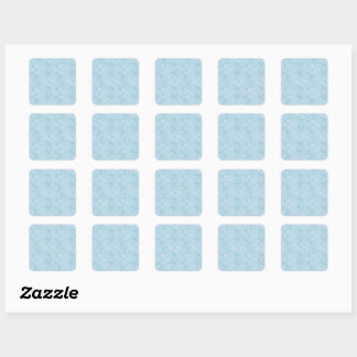 Pegatina Cuadrada Silk Moire Small Pattern in Bright Aqua