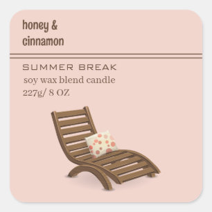 Pegatina Cuadrada Silla Adirondack Editable de Verano