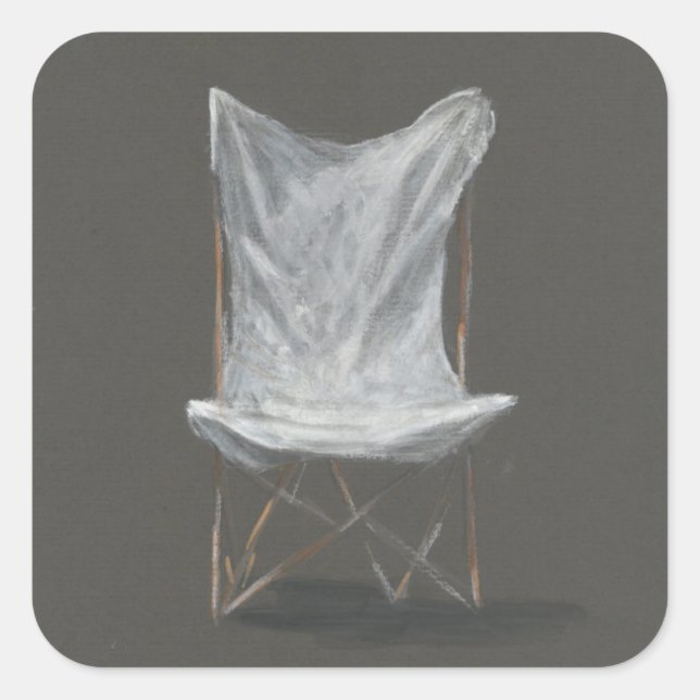 Pegatina Cuadrada Silla de cubierta (Anverso)