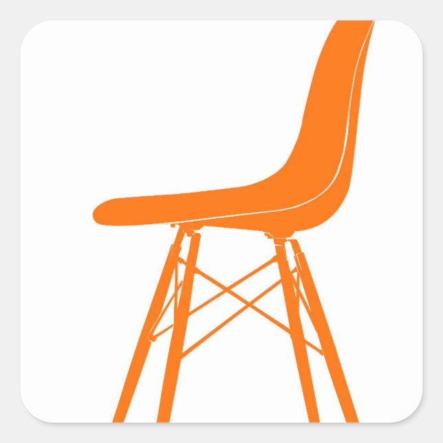 Pegatina Cuadrada Silla lateral de plástico moldeada de áscaras (Anverso)