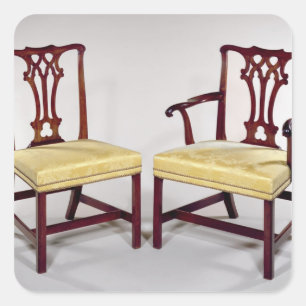 Pegatina Cuadrada Sillones con respaldo entrelazado