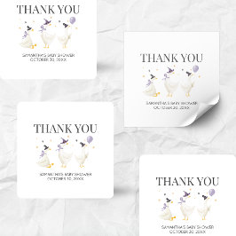 Pegatina Cuadrada Silly Goose Baby Shower