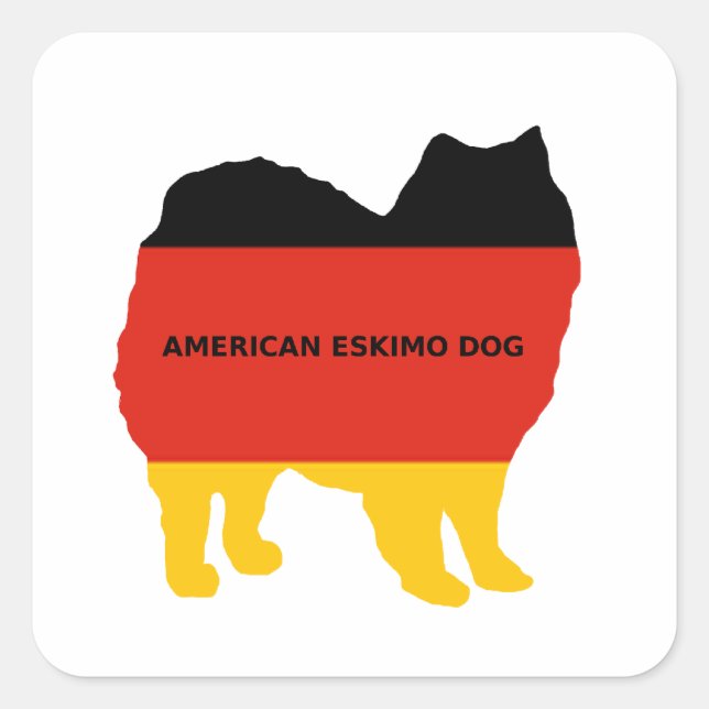 Pegatina Cuadrada silo de la bandera del nombre del esquimal estadou (Anverso)