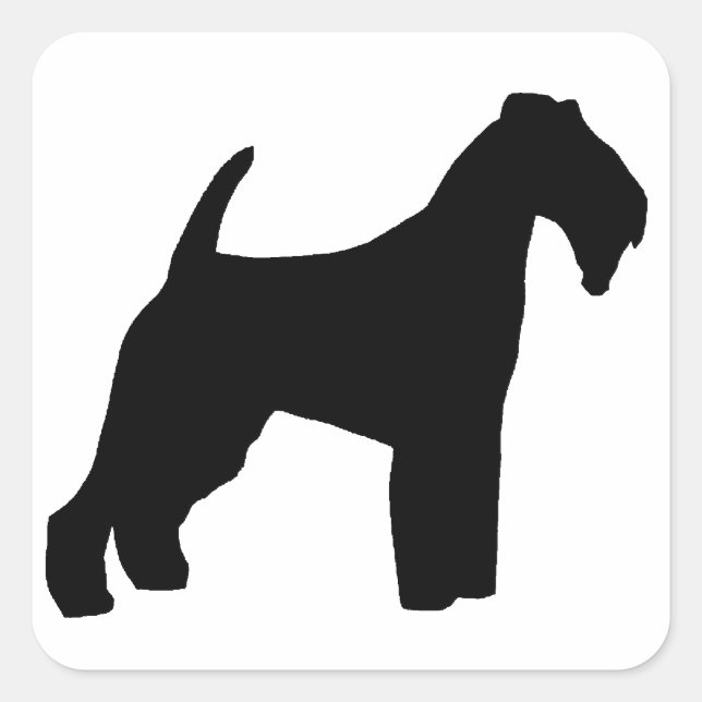 Pegatina Cuadrada Silo de Welsh Terrier (Anverso)