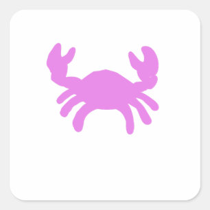 Pegatina Cuadrada Silueta de cangrejo rosa
