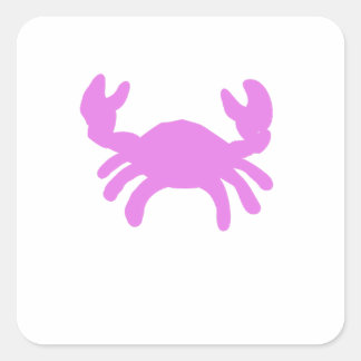 Pegatina Cuadrada Silueta de cangrejo rosa