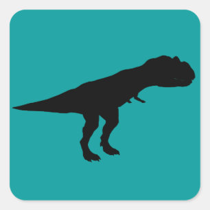 Pegatina Cuadrada Silueta de dinosaurio Alosaurio