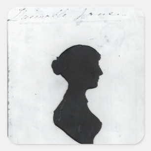 Pegatina Cuadrada Silueta de Jane Austen
