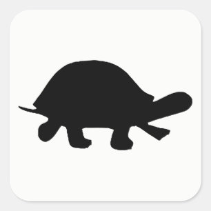 Pegatina Cuadrada Silueta de la tortuga