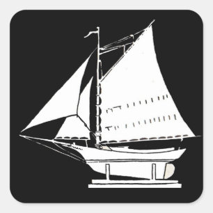 Pegatina Cuadrada silueta de velero
