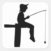 Silueta del niño pescador