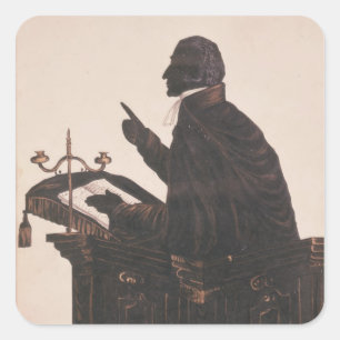 Pegatina Cuadrada Silueta del Rev. L. Littleton Powys