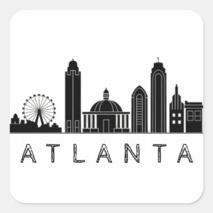 Pegatina Cuadrada Silueta estilizada moderna de Atlanta Georgia