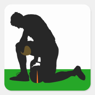 Pegatina Cuadrada silueta futbolista