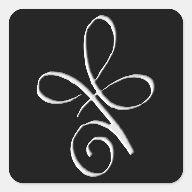 Pegatina Cuadrada Silver Unconditional Love (Anverso)