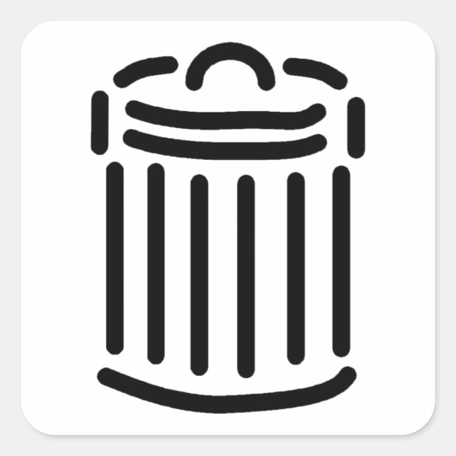 Pegatina Cuadrada Símbolo Black Trash Can (Anverso)