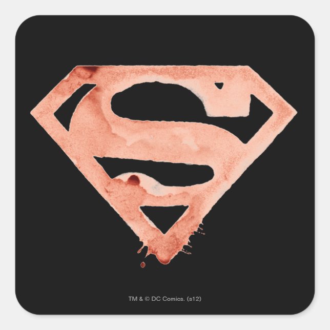 Pegatina Cuadrada Símbolo Coffee S - Rojo (Anverso)