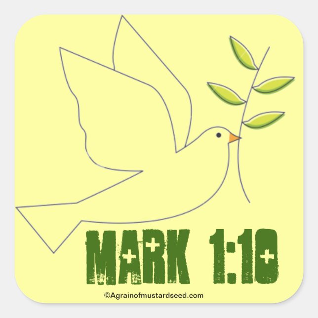 Pegatina Cuadrada Símbolo cristiano (Anverso)