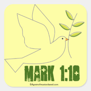 Pegatina Cuadrada Símbolo cristiano