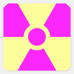 Pegatina Cuadrada Símbolo de advertencia de radiación