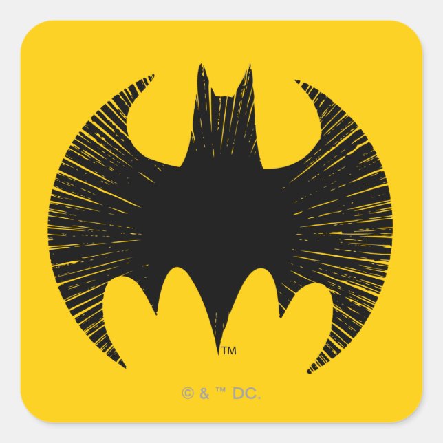 Pegatina Cuadrada Símbolo de Batman | Logotipo Streak (Anverso)