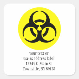 Pegatina Cuadrada Símbolo de BioHazard