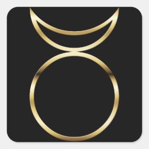 Pegatina Cuadrada Símbolo de Dios del cuerno de Pagan caído