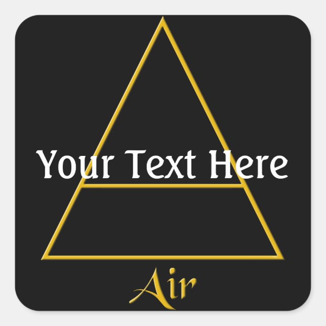 Pegatina Cuadrada Símbolo de elemento aéreo de Pagan caído (Anverso)