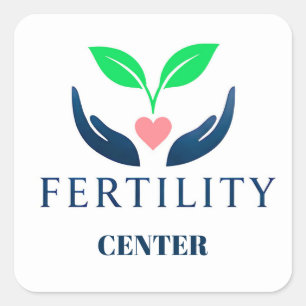 Pegatina Cuadrada Símbolo de Esperanza de Fertilidad para Mujeres