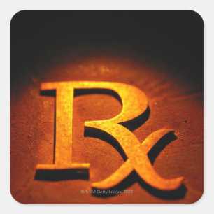 Pegatina Cuadrada Símbolo de farmacología