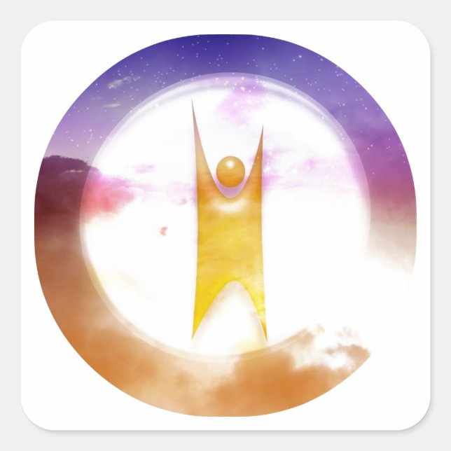 Pegatina Cuadrada Símbolo de humanismo (Anverso)