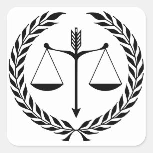 Pegatina Cuadrada Símbolo de justicia