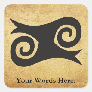 Pegatina Cuadrada Símbolo de KWATAKYE ATIKO del valor y del