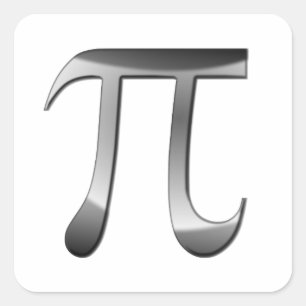 Pegatina Cuadrada Símbolo de letra griega Pi