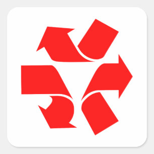 Pegatina Cuadrada Símbolo de no reciclar