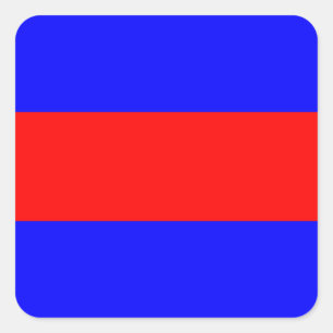 Pegatina Cuadrada símbolo de número de alfabeto náutico marítimo tre