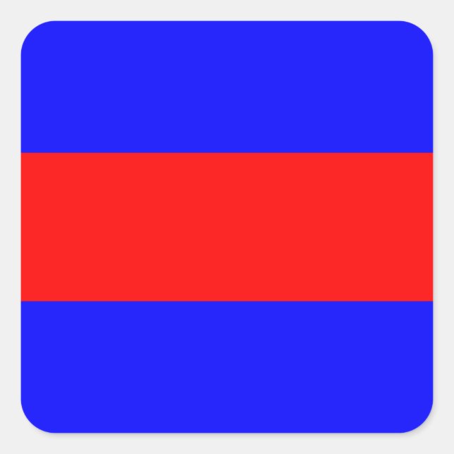 Pegatina Cuadrada símbolo de número de alfabeto náutico marítimo tre (Anverso)